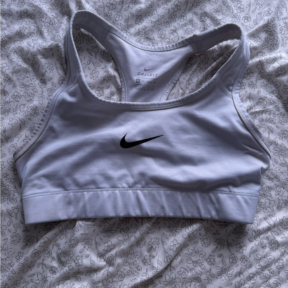 Nike White Racerback Sports Bra - Supportive Athletic Design